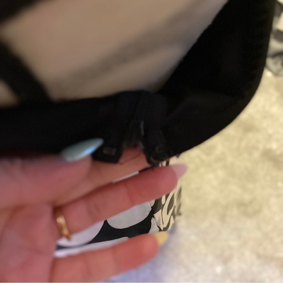 Vintage Le Château Silky A Line Black White Floral Pink Sash Tie Mini Dress - Picture 4 of 5